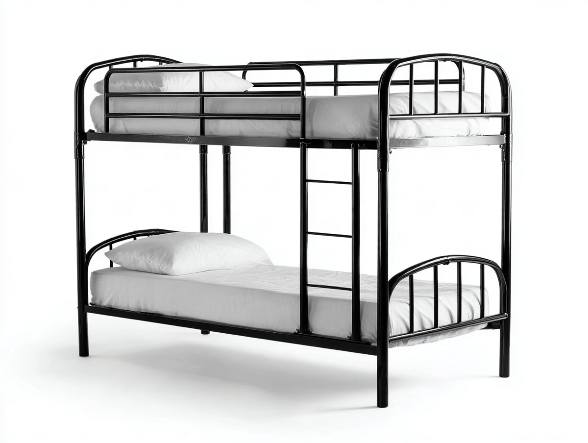 Lits superposés - métal - 200 x 90 x 160 cm - noir - style contemporain