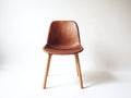 Chaise de salle à manger - similicuir - bois - 51 x 56 x 82 cm - marron-bois naturel - style vintage
