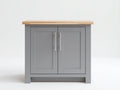 Buffet - bois - panneaux de bois - métal - 90 x 44 x 88 cm - gris clair-bois naturel - style contemporain