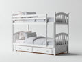 Lits superposés - bois - 205 x 105 x 180 cm - blanc - style classique