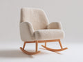 Fauteuil à bascule - tissu bouclé-bois - 80 x 86 x 92 cm - beige-bois naturel - style moderne scandinave