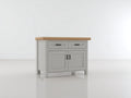 Buffet - bois - panneaux de bois - métal - 92 x 45 x 90 cm - gris clair-bois naturel - style contemporain
