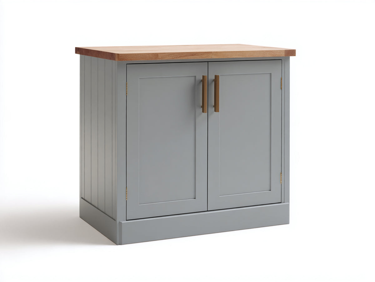Buffet - bois - panneaux de bois - métal - 98 x 45 x 90 cm - gris-bois naturel - style contemporain
