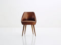 Chaise de salle à manger - similicuir - bois - 55 x 58 x 82 cm - marron-bois naturel - style vintage