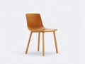 Chaise de salle à manger - similicuir - bois - 50 x 55 x 83 cm - cognac-bois naturel - style minimaliste