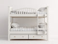 Lits superposés - bois - 205 x 105 x 185 cm - blanc - style classique