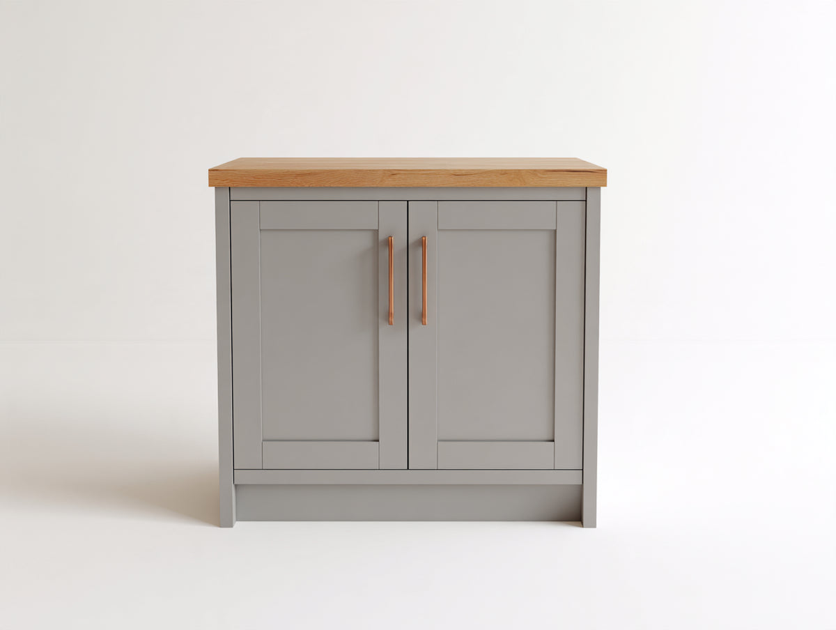 Buffet - bois - panneaux de bois - métal - 90 x 45 x 88 cm - gris-bois naturel - style contemporain
