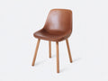 Chaise de salle à manger - similicuir - bois - 53 x 57 x 84 cm - marron-bois naturel - style minimaliste