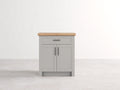 Buffet - bois - panneaux de bois - métal - 80 x 45 x 90 cm - gris-bois naturel - style moderne
