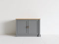 Buffet - bois - panneaux de bois - métal - 94 x 44 x 86 cm - gris-bois naturel - style contemporain