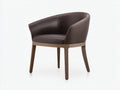 Chaise de salle à manger - similicuir - bois - 61 x 62 x 79 cm - brun foncé-bois naturel - style contemporain